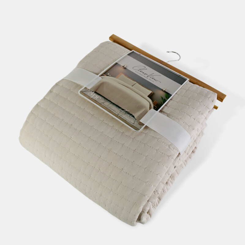 JGO CUBRE CAMA BEIGE FULL/QUEEN 224X224CM 3PZAS Unica