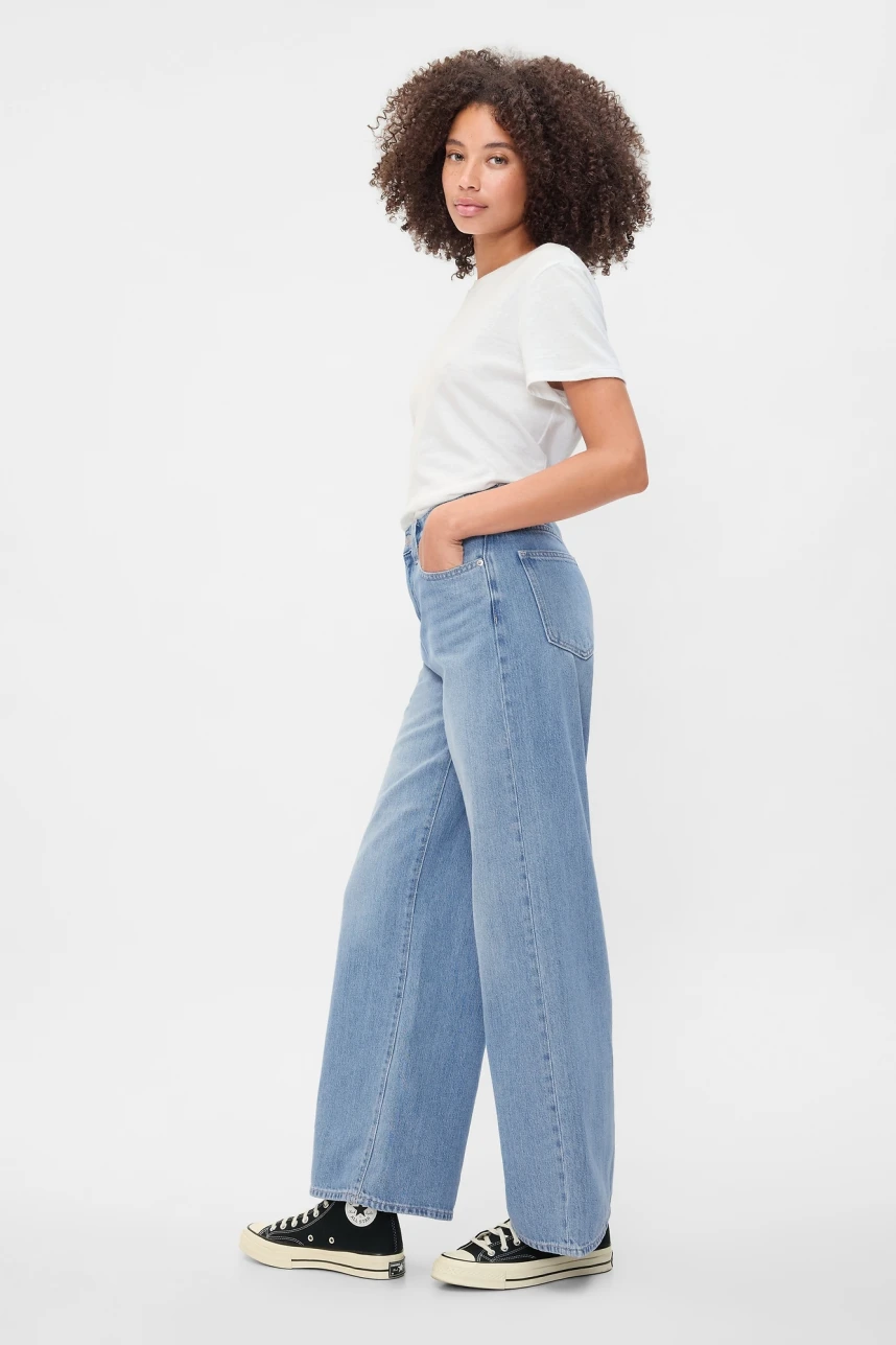 Jean Wide Leg Mujer Light Wash