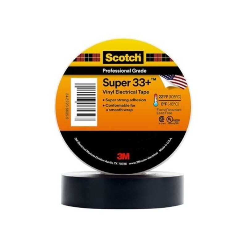CINTA AISLADORA DE VINILO SUPER 33+ 19MM x 20 M CINTA AISLADORA DE VINILO SUPER 33+ 19MM x 20 M