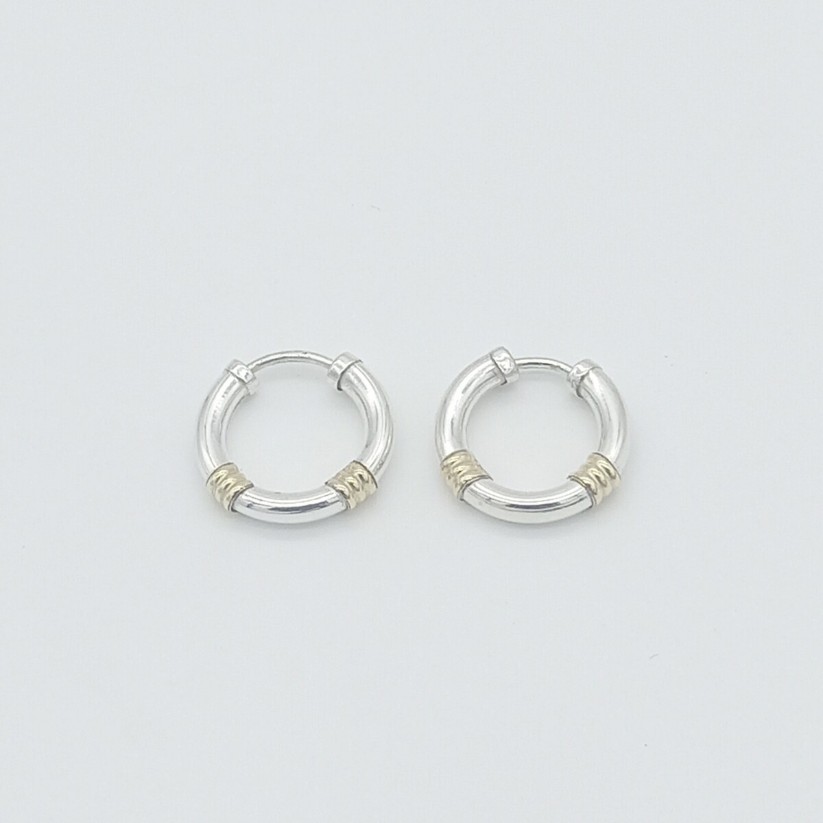 Aros de plata 925 y double en oro 18 ktes. 