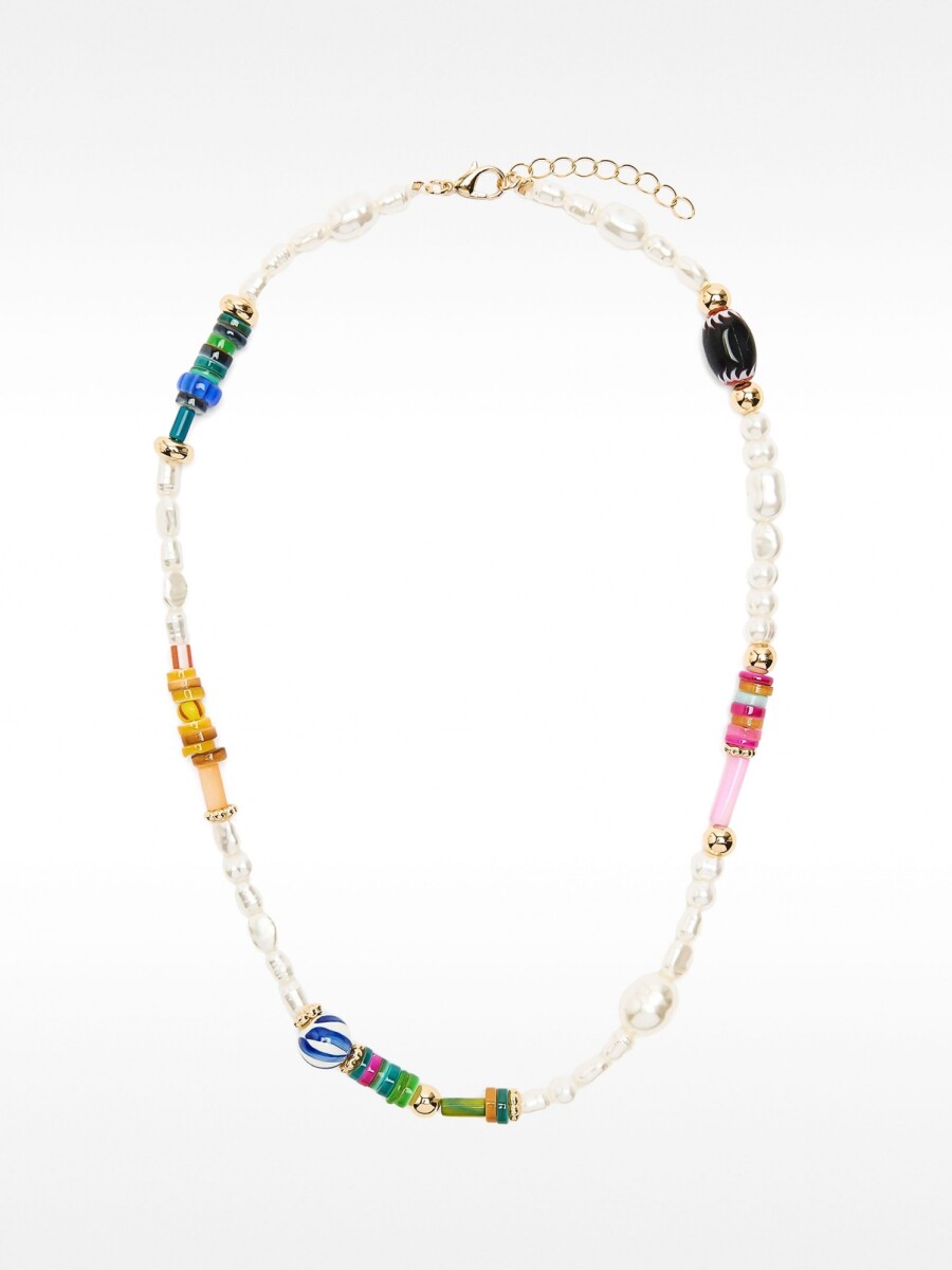 Collar De Cuentas De Cristal Multicolor multicolor