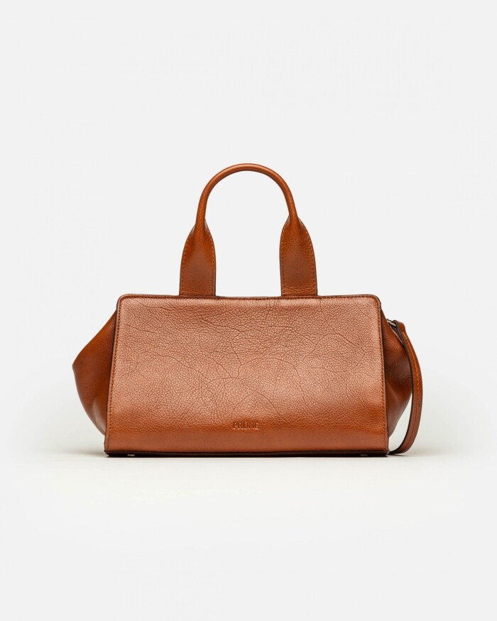 Cartera de mano Mila en cuero liso Cuoio