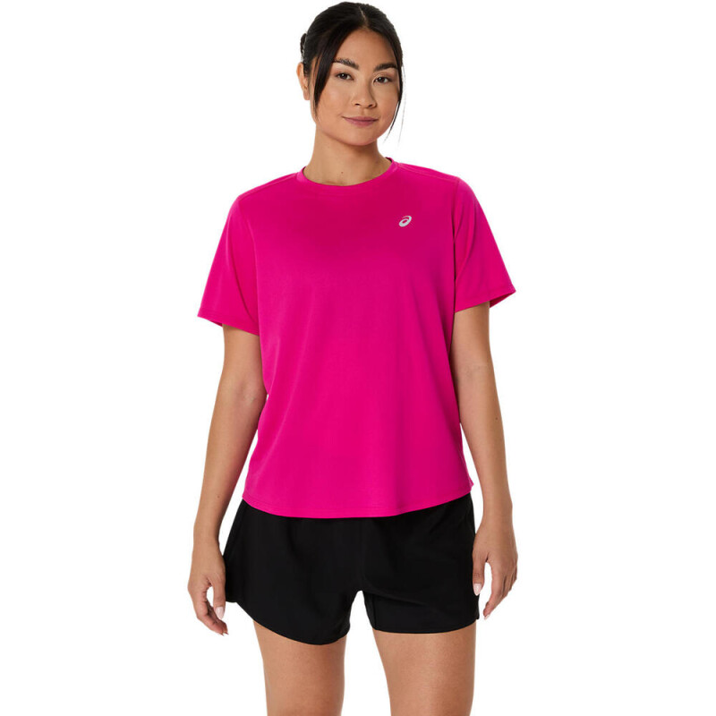Polo Running Asics Silver SS Top Mujer Pink Rave