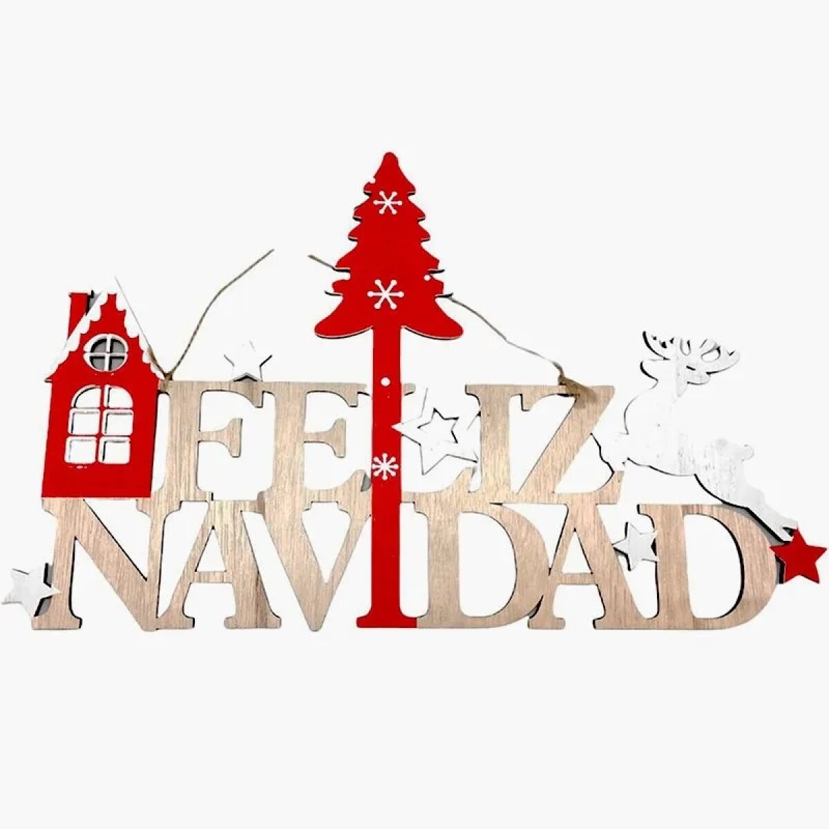 Cartel Decorativo Colgante “Feliz Navidad” – 42x22 cm 