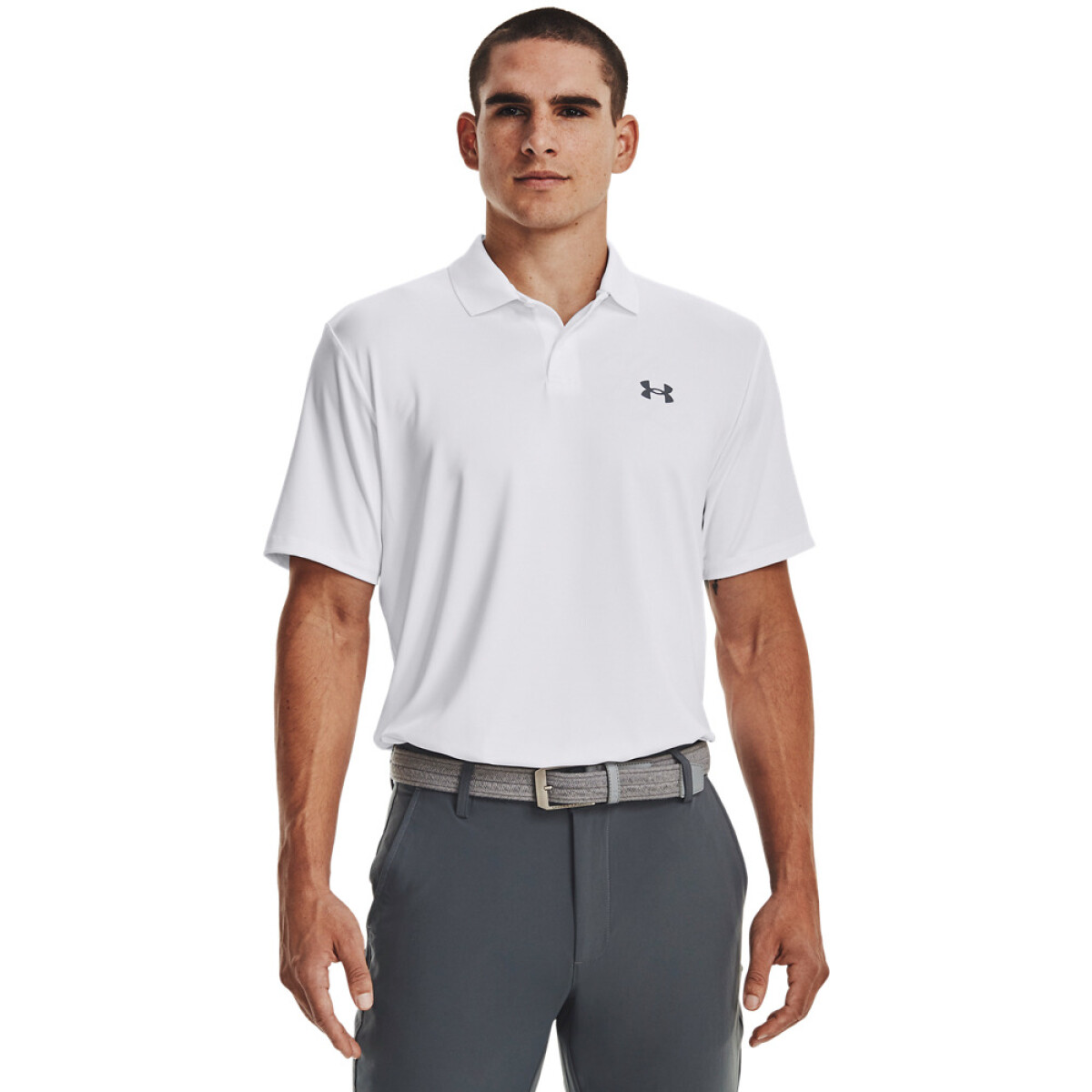 UA Matchplay Polo-BRN - WHT-100 