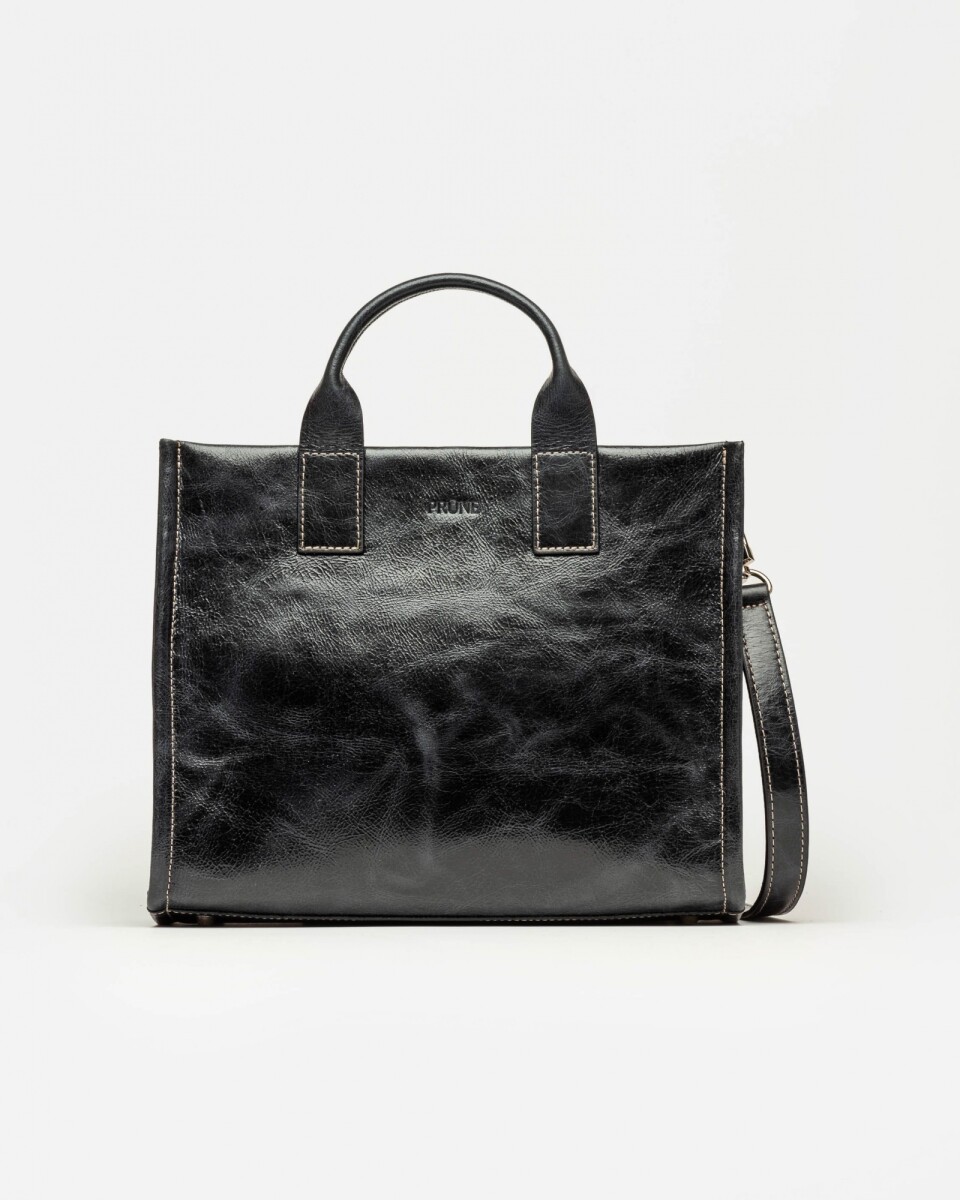 Cartera de mano Capri en cuero arrugado - Negro 