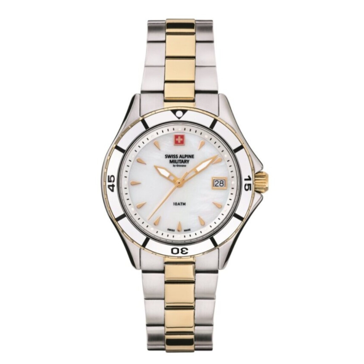 Reloj Swiss Alpine Military Aquatech 7740.1143 para mujer con correa de acero - Dorado 