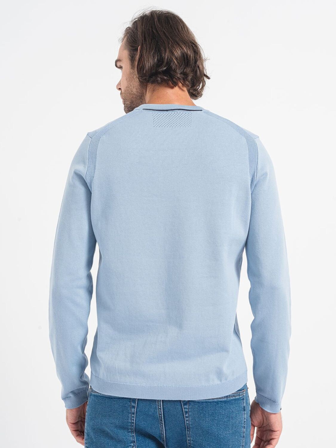 BOSS -Buzo de punto con cuello a la base, regular fit , EVER-X Celeste