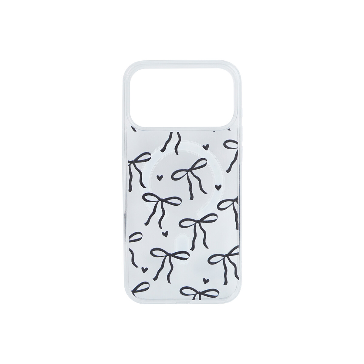 Protector para iPhone 17 Pro transparente diseño moñas 