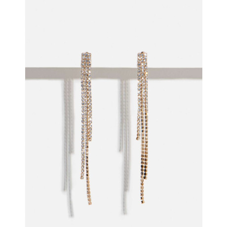 Aros Largos Con Strass Cristal