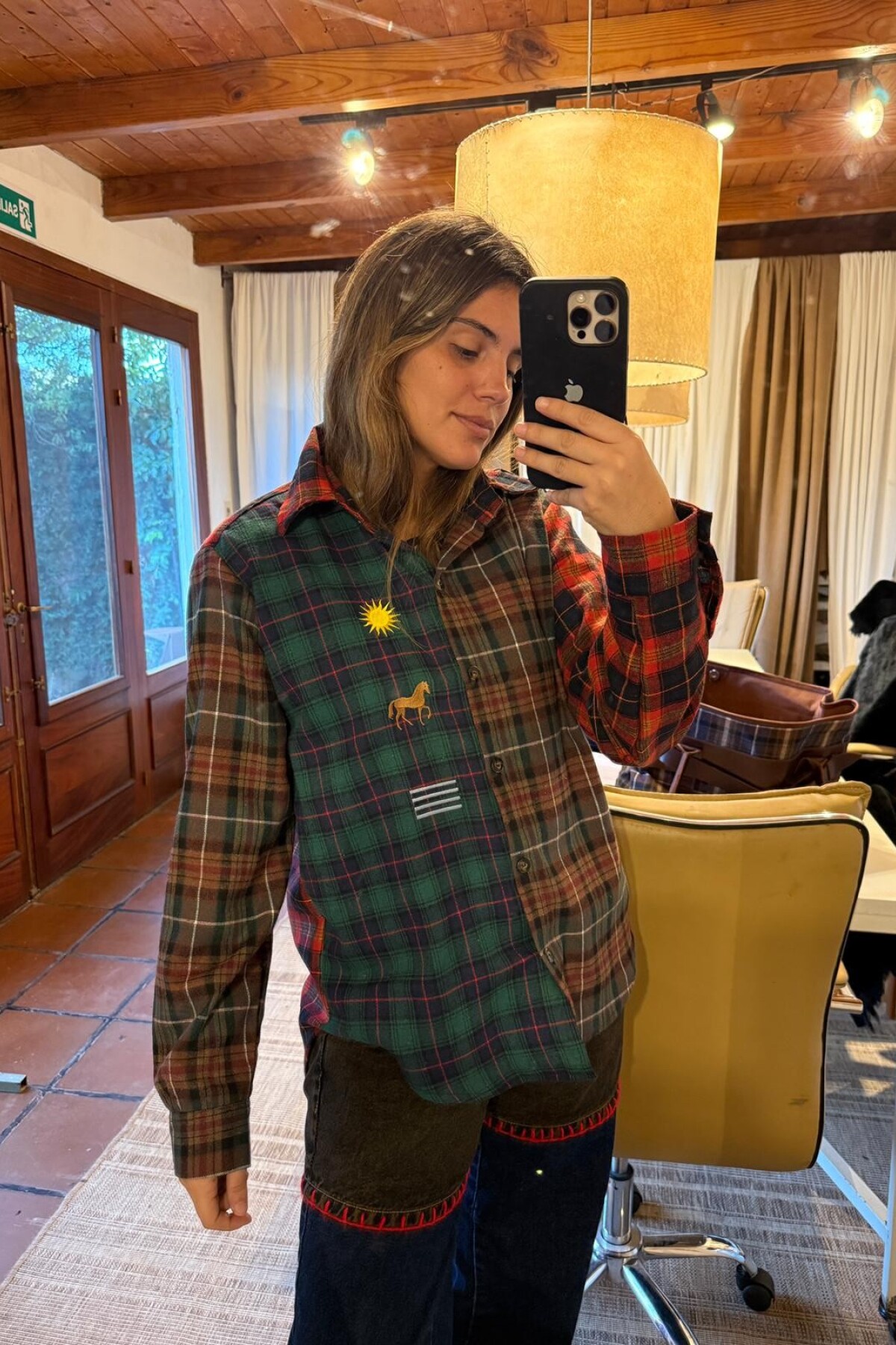 Charrúa Shirt Cuadrillé Verde / Rojo