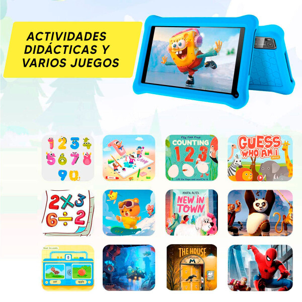 Tablet 7" Infantil Intouch 3/32 Gb Con Apps Y Juegos AZUL