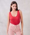 Musculosa Algodon Peinado Rojo