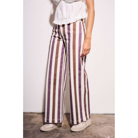 Jean Rayado Wide Leg Multi