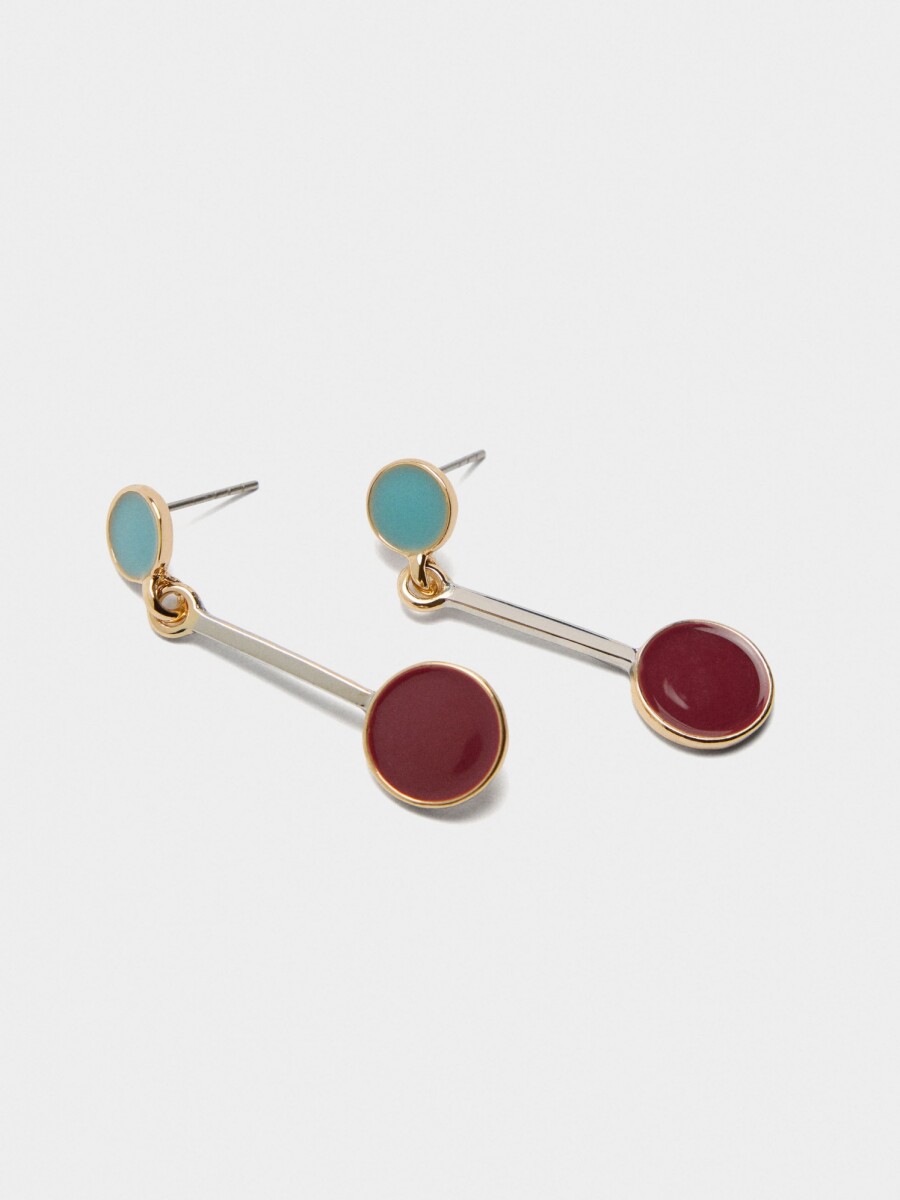 Pendientes Largos De Esmalte multicolor