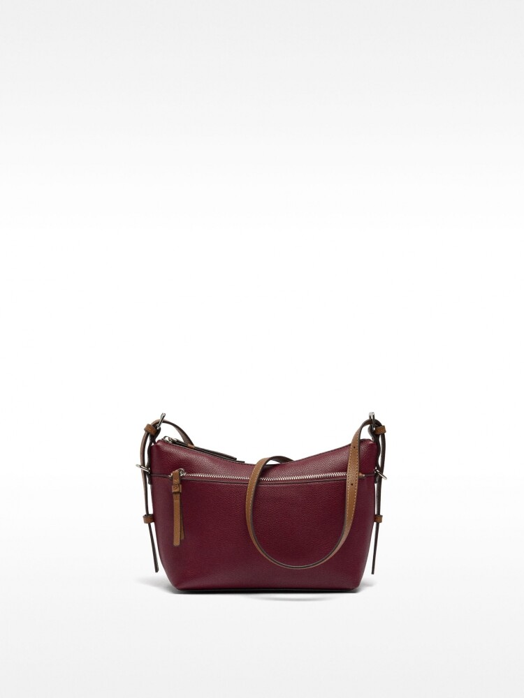 Bolso Bandolera Con Bolsillo Exterior burdeos