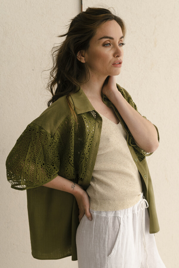 CAMISA POSITANO OLIVA