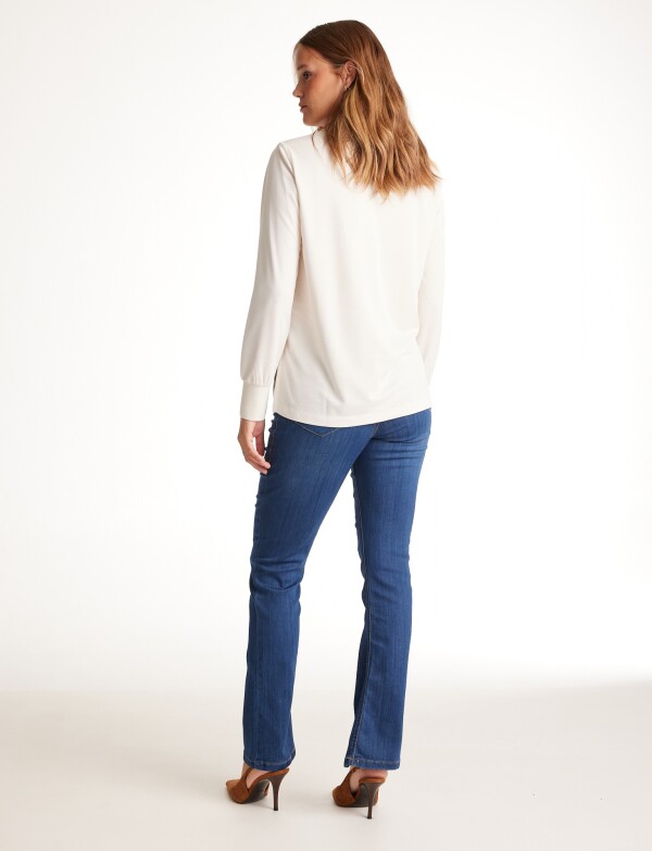 Remera Cuello Solapa BEIGE CLARO