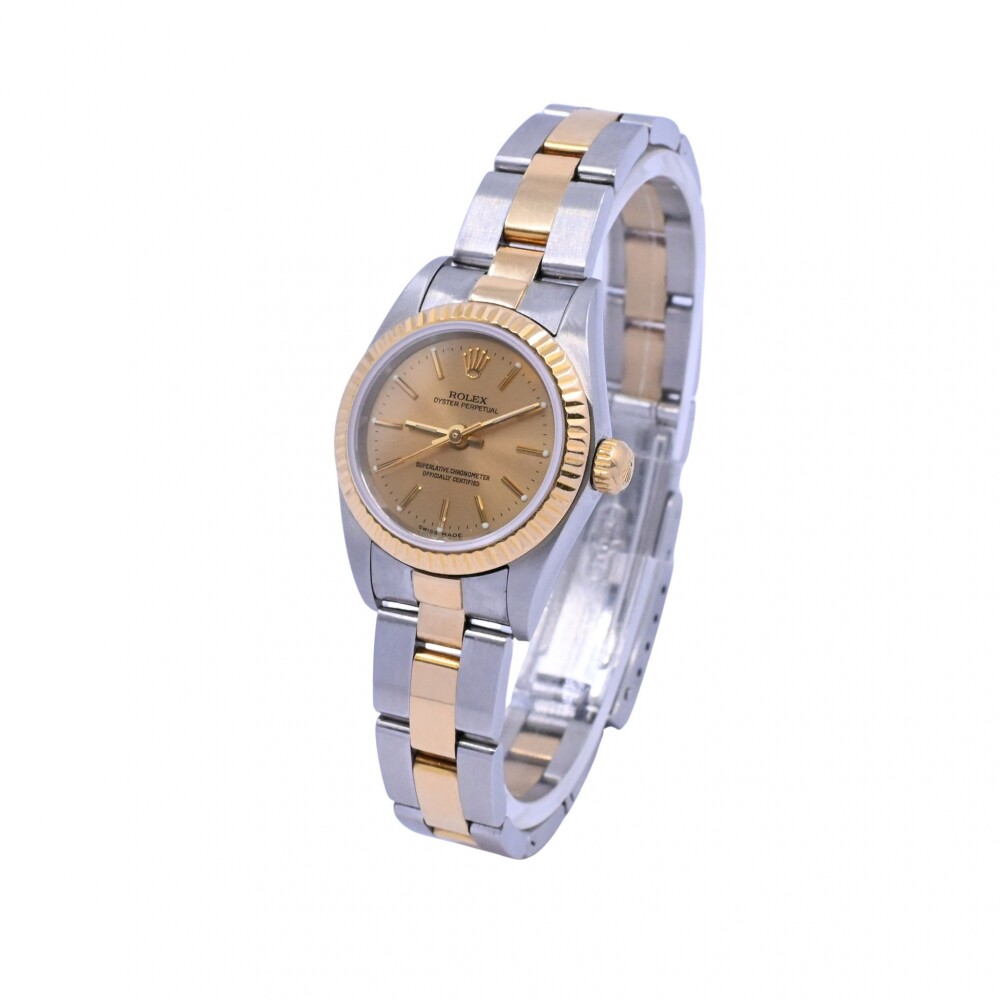 Rolex dama Oyster perpetual 76193 acero y oro 24 mm. año 2000 Rolex dama Oyster perpetual 76193 acero y oro 24 mm. año 2000