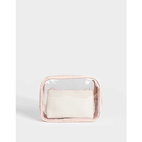 Set De Portacosméticos Bicolor Estampado Rayas