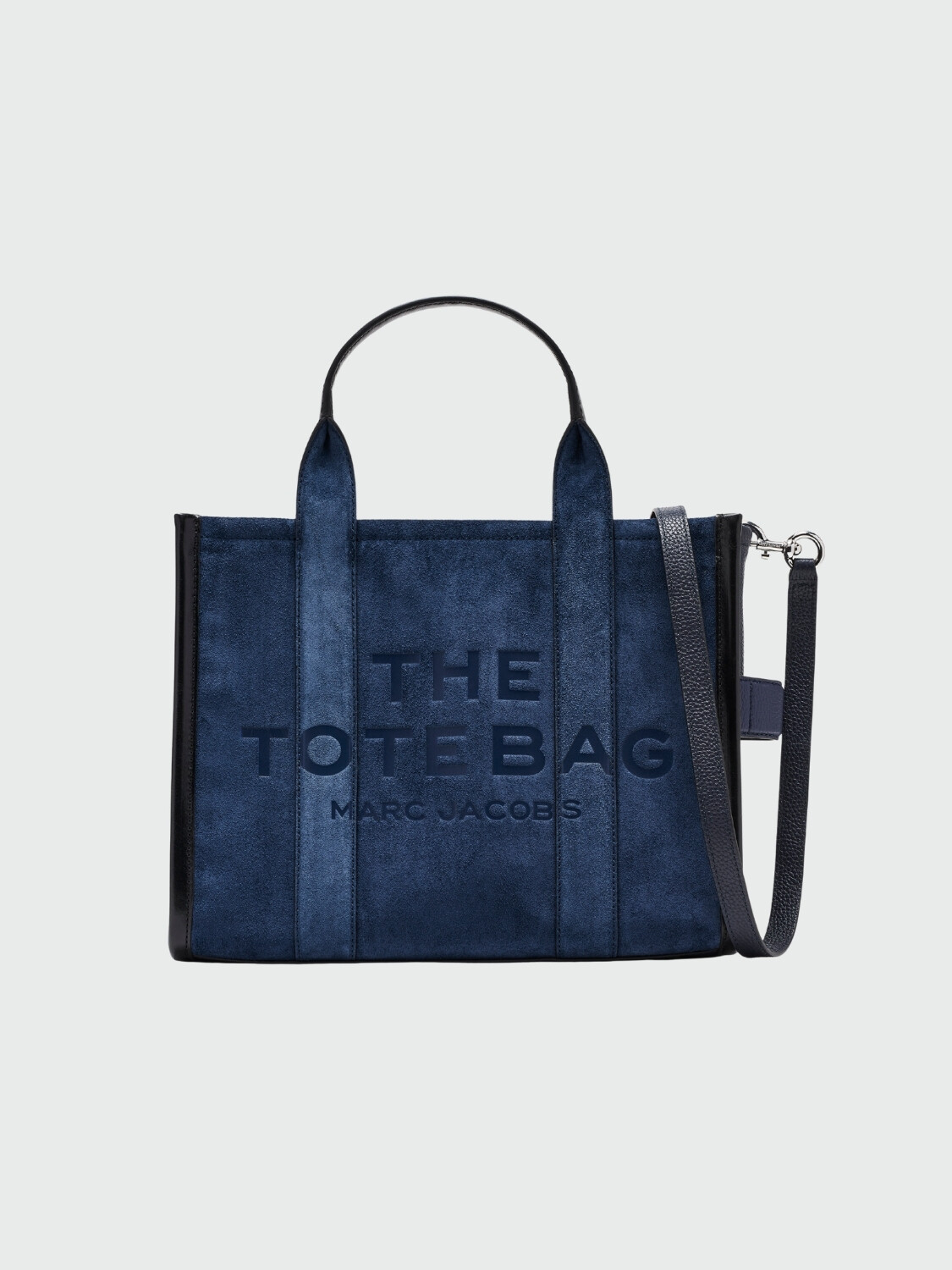 MARC JACOBS - The Suede Leather Blocked Medium Tote Azul navy