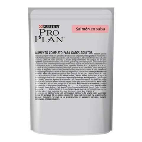 PRO PLAN GATO ADULTO SACHE SALMON 85G PRO PLAN GATO ADULTO SACHE SALMON 85G