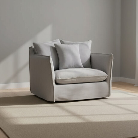 LOVESEAT FUNDA DESMONTABLE 1 CUERPO TELA-PREMIUM GRIS BAHAMA