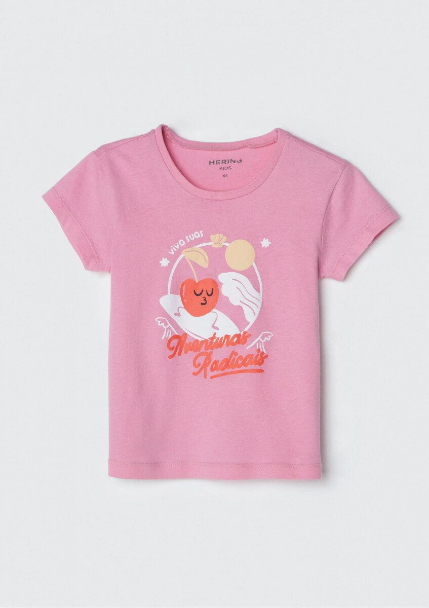 BLUSA INFANTIL CON ESTAMPA - ROSA 