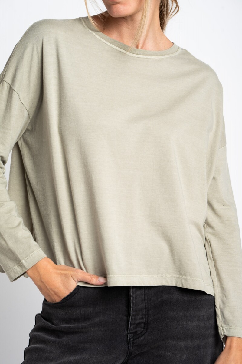 Remera Manga Larga Lavada Safari