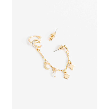 Aros Pasantes Cubic zirconia Dorado