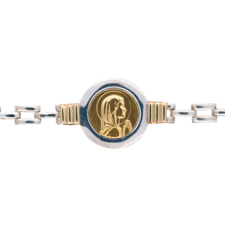 Pulsera de plata 925, double en oro 18 ktes, VIRGEN NIÑA. Pulsera de plata 925, double en oro 18 ktes, VIRGEN NIÑA.