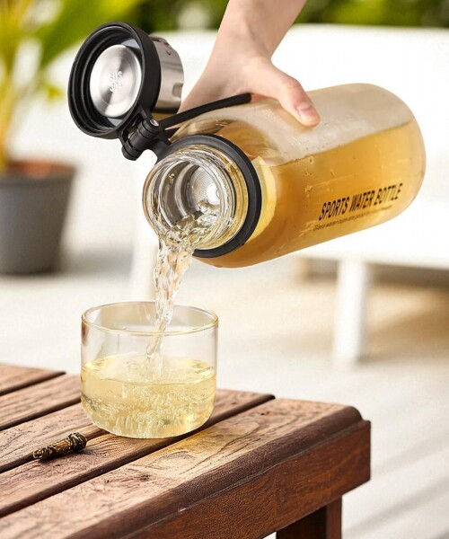 Botella de vidrio con filtro 450 ml Botella de vidrio con filtro 450 ml