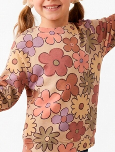 SUDADERA EXTRAGRANDE DE FELPA ESTAMPADA MULTICOLOR