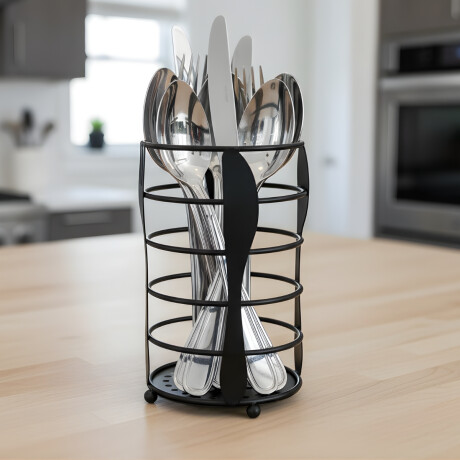 Portacubiertos de metal D11 x 16 cm NEGRO