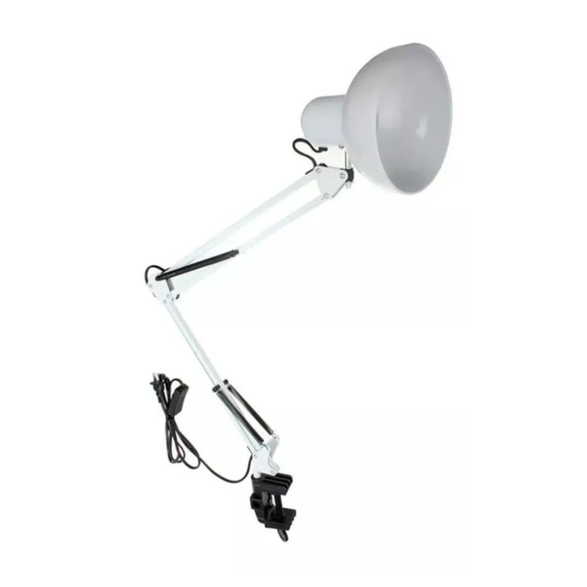 Lampara de escritorio mesa velador articulada arquitecto con morsa pinza IMBACK Color Blanco 