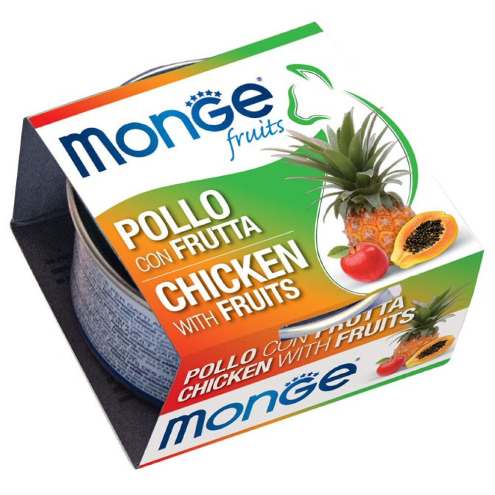 MONGE CAN CHICKEN W/FRUITS 80 GRS MONGE CAN CHICKEN W/FRUITS 80 GRS