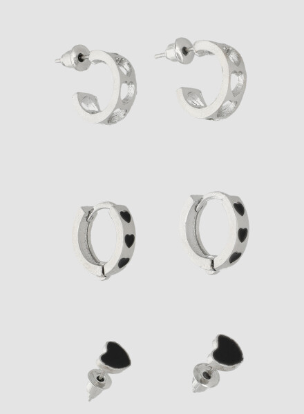 Pack de 3 aros corazon Plata