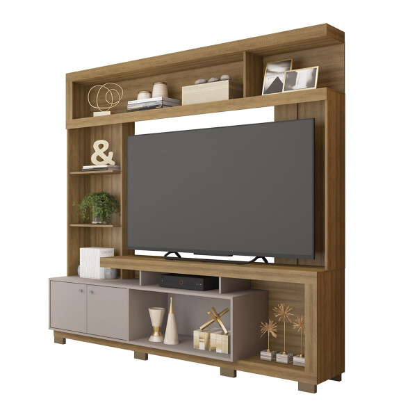RACK "HOME THEATER FORMOSA" 2.1 - LAMINA MEL/CACAO Rack "home Theater Formosa" 2.1 - Lamina Mel/cacao