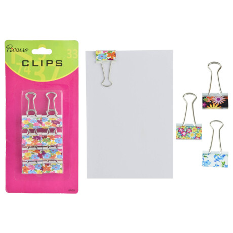 CLIP DE METAL PICASSO CON FLORES X 8 PCS 19248 CLIP DE METAL PICASSO CON FLORES X 8 PCS 19248
