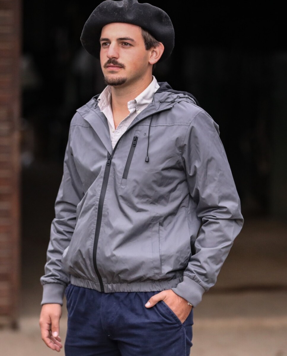 Campera impermeable gris 