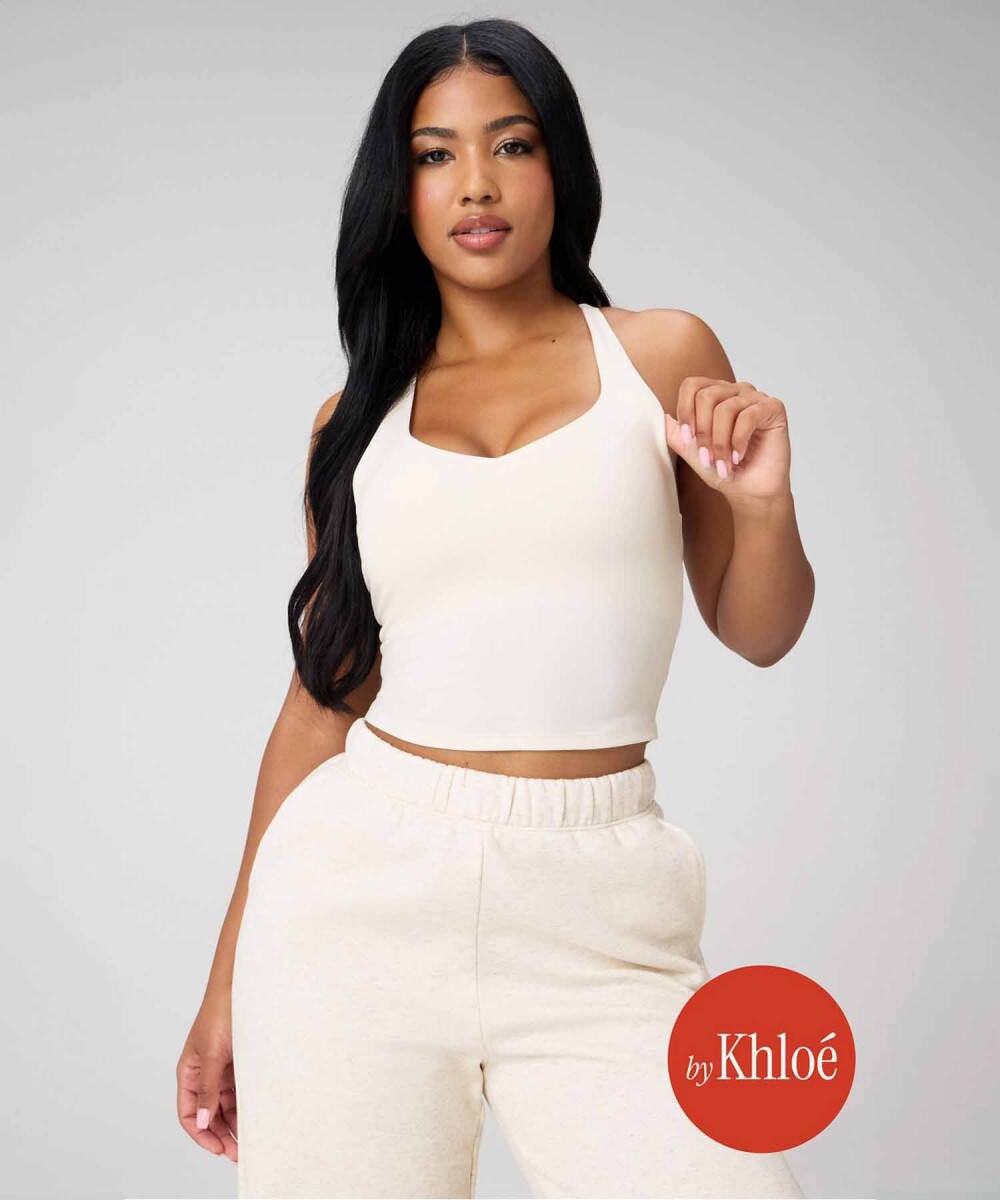 Top Anywhere Cropped Built-In Bra Mujer - Bone 