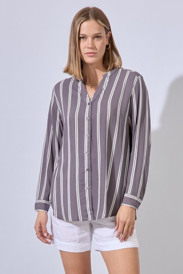 Camisa Lineas GRIS