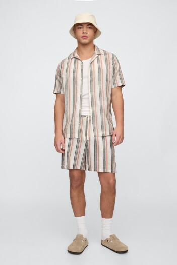 Short De Lino Easy 7Inch Hombre Multi Stripe