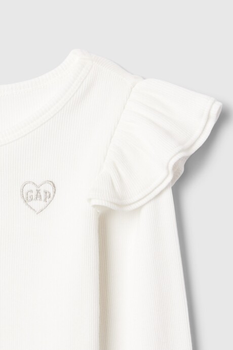 Remera Con Volados Logo Gap Toddler Niña New Off White