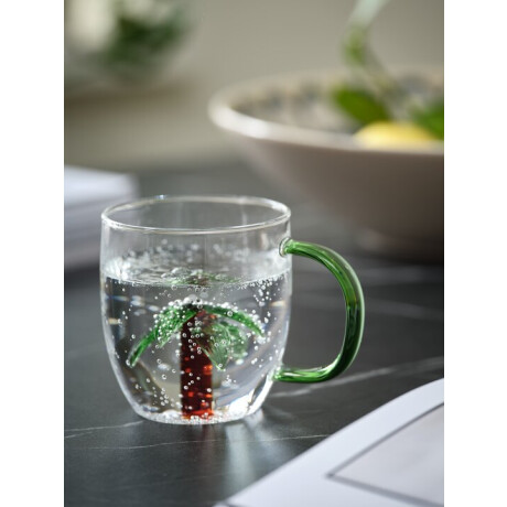 Taza Hilmer Ø8Xh9 Cm 32 Cl Vidrio Con Palma