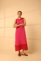 VESTIDO ACAI LONG KNIT Fucsia Y Roj