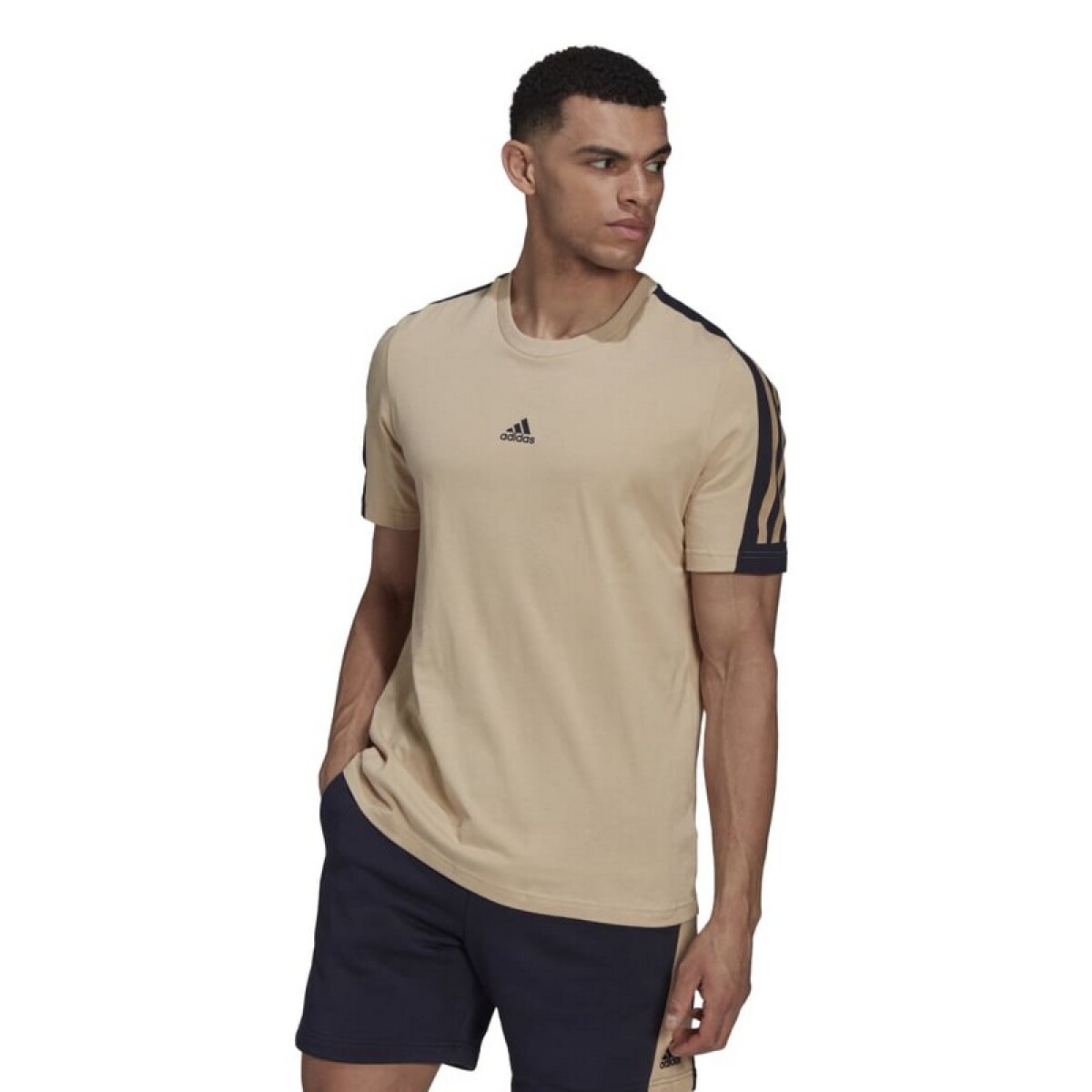 Remera Adidas Future Icons 3 Rayas - Beige 