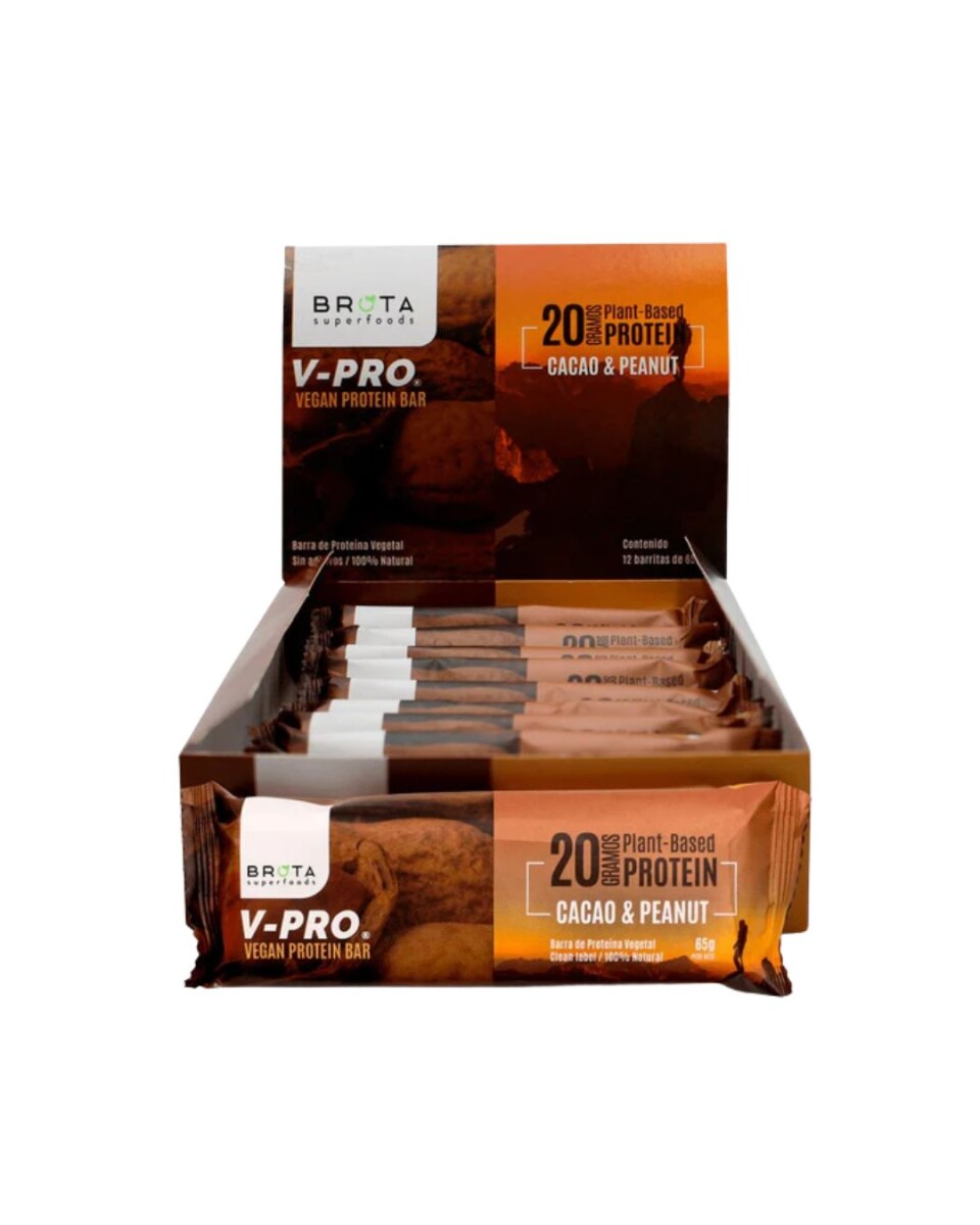 Protein Bar Vegan Caja x 12 Brota - Cacao & Peanut 