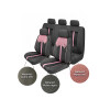 Cubreasientos Eco Cuero Negro Con Detalles Rosas 13 Piezas Cubreasientos Eco Cuero Negro Con Detalles Rosas 13 Piezas