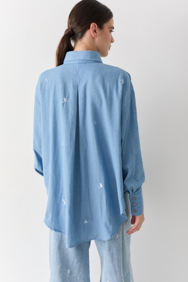 CAMISA SPORTS JEAN Celeste